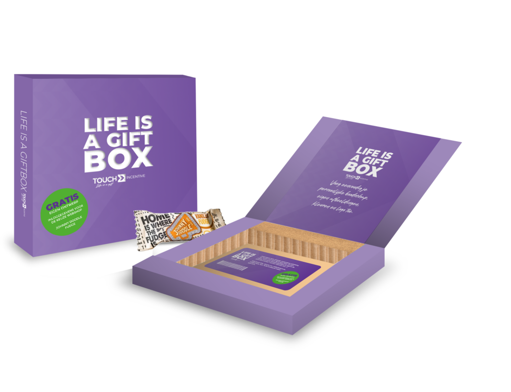 Life is a gift box met daarin de nodige informatie om toegang te krijgen tot een incentive